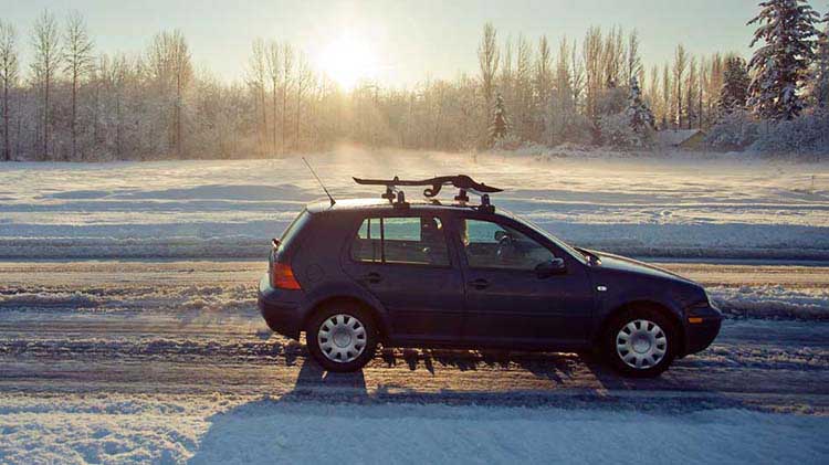 Car on an icy road