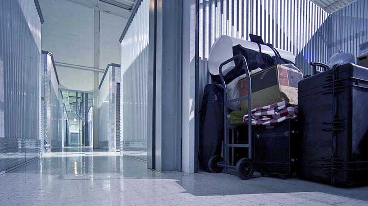 Interior of a storage rental facility.