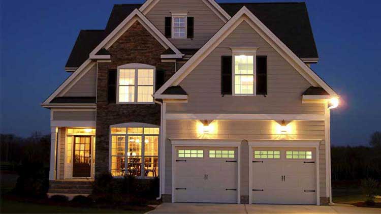 Lighted home for home security.