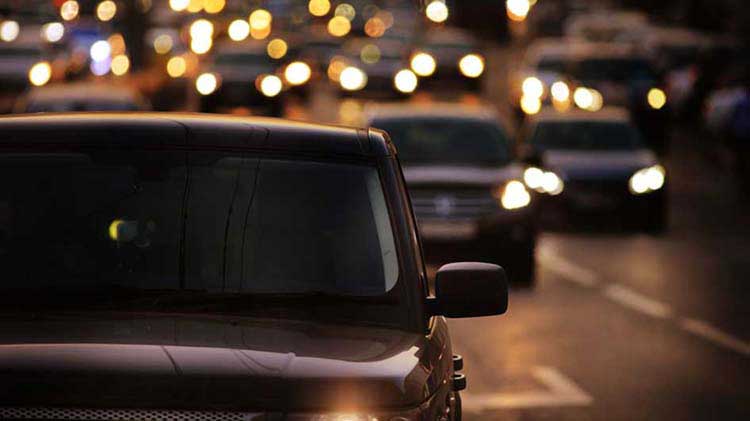 highway traffic at night