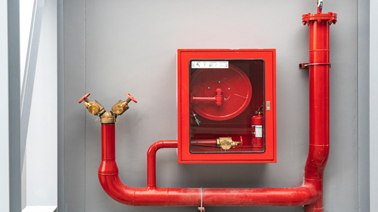 Fire extinguisher and fire hose reel
