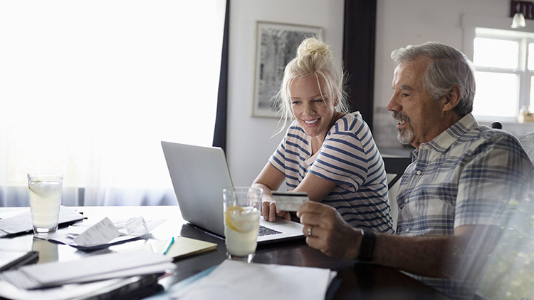 A couple is reviewing online security.