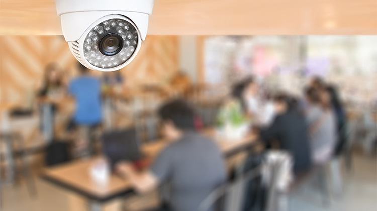 Security camera monitoring a business.