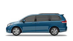 Blue minivan