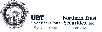 Nebraska state Treasurers's Office seal and Union Bank and Trust logo and Northern Trust Securities logo