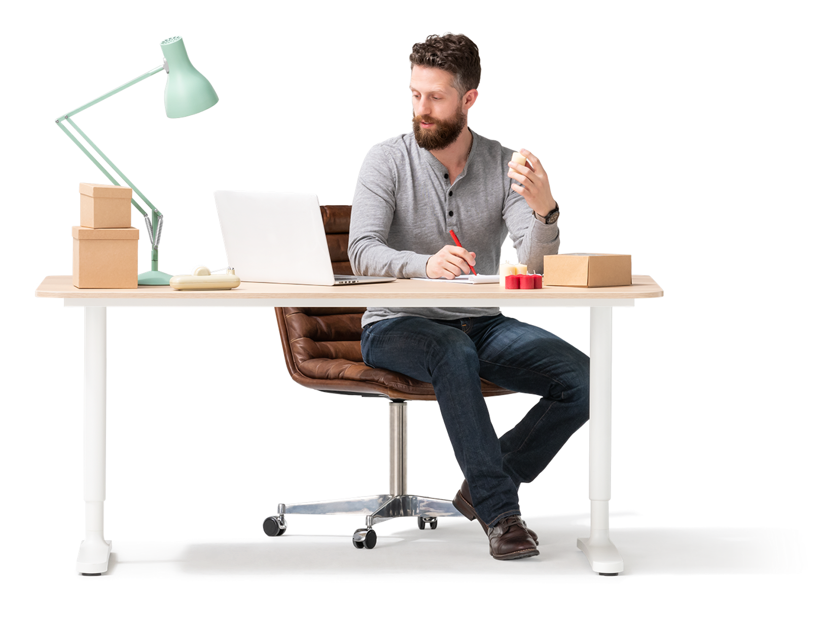 Man sitting at desk working