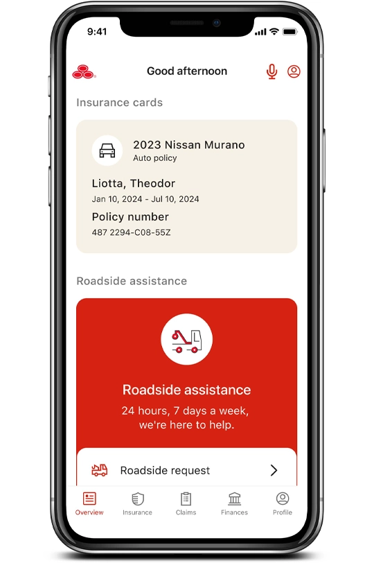 The smart device view of a State Farm insurance ID card.