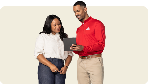 State Farm agent helping a customer