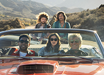 Person in front of SUV