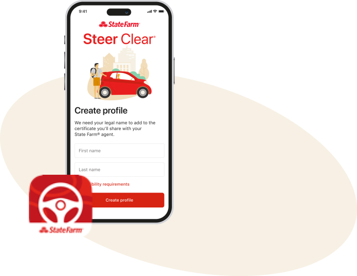 State Farm Steer Clear icon and iphone display